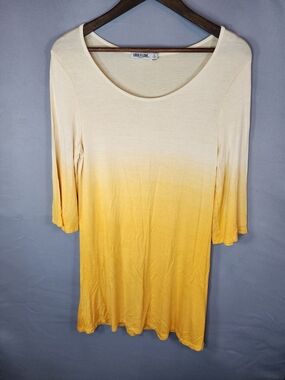 Lock & Love Yellow Ombre Scoop Neck Tunic